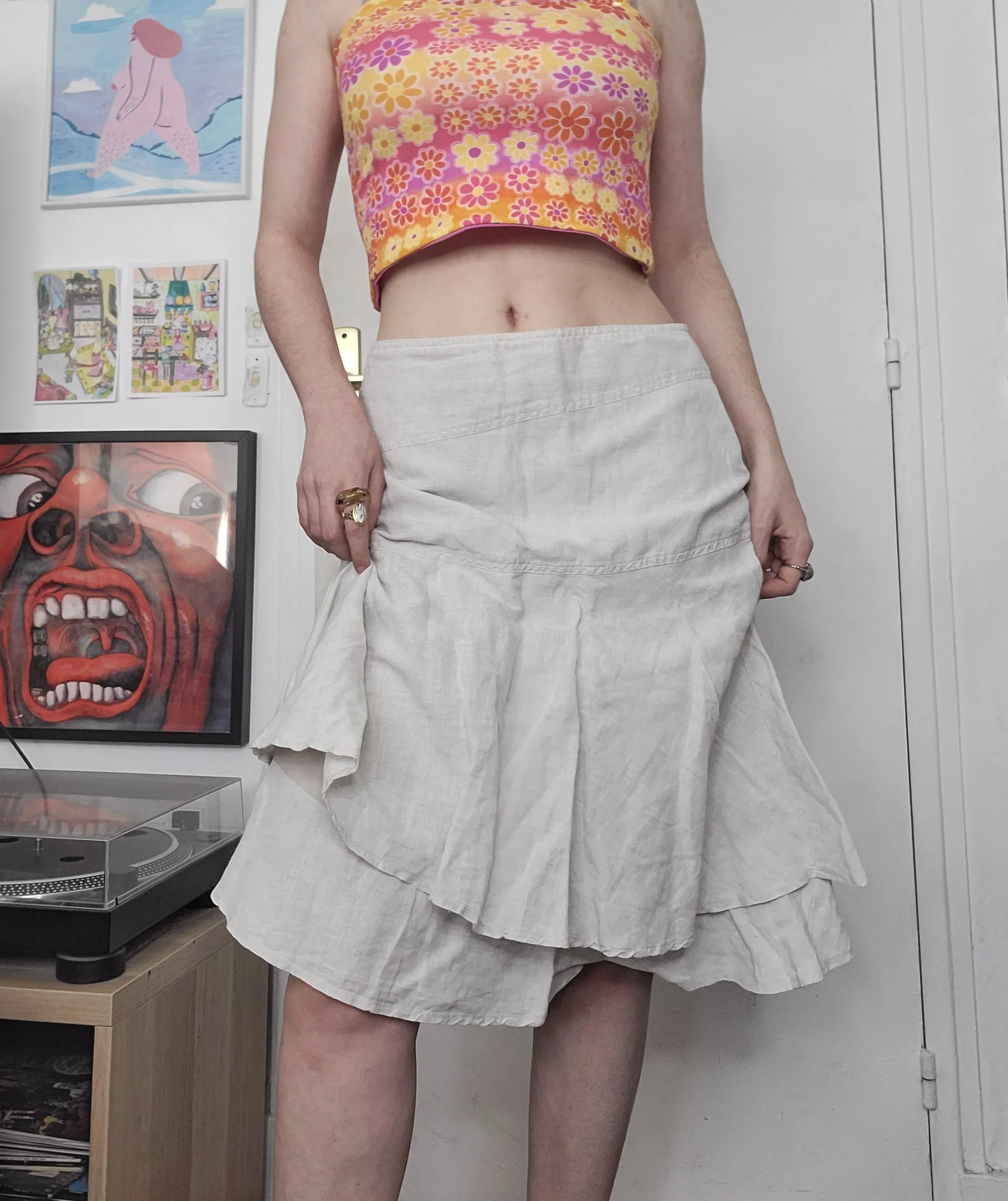 Y2k vintage pleated skirt