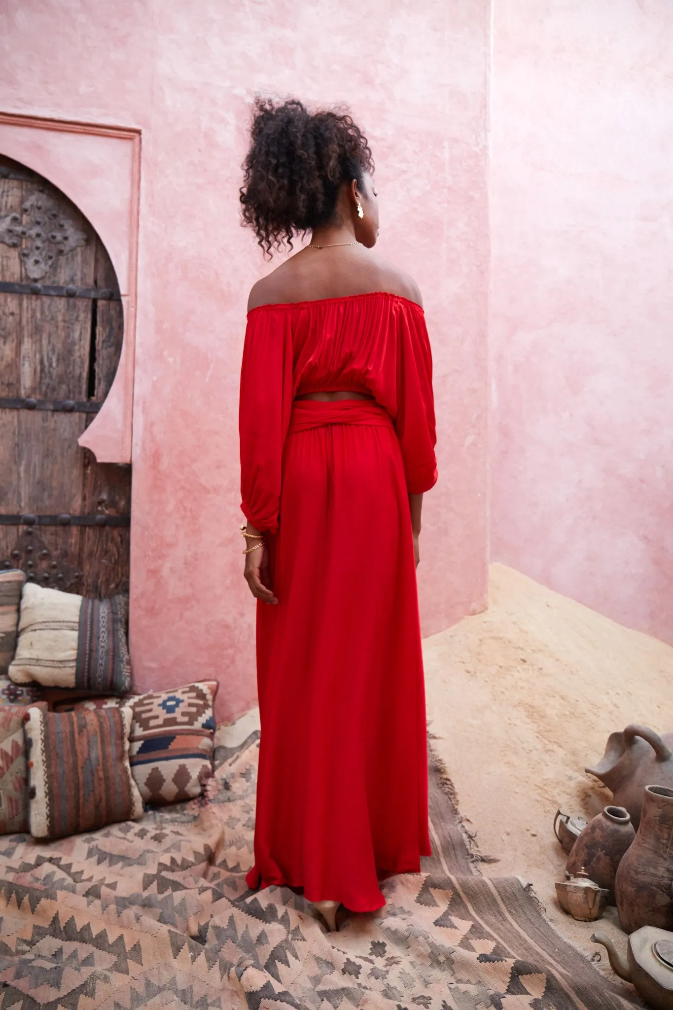 Zahra Maxi Skirt Fiery Red